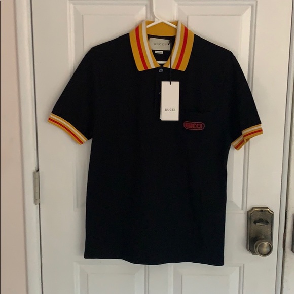 gucci black polo